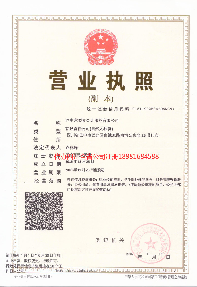 当阳当阳六要素会计服务有限公司